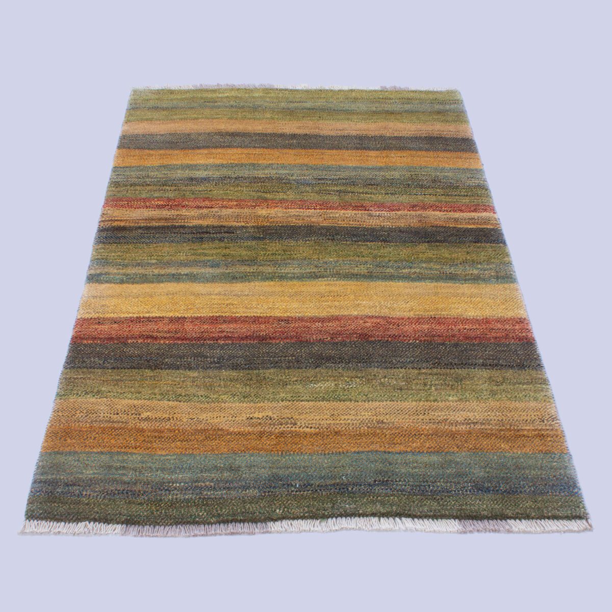 Price and Buy Genuine Genuine Persian Gabbeh Wool Rug Handwoven Striped Green - Image 6