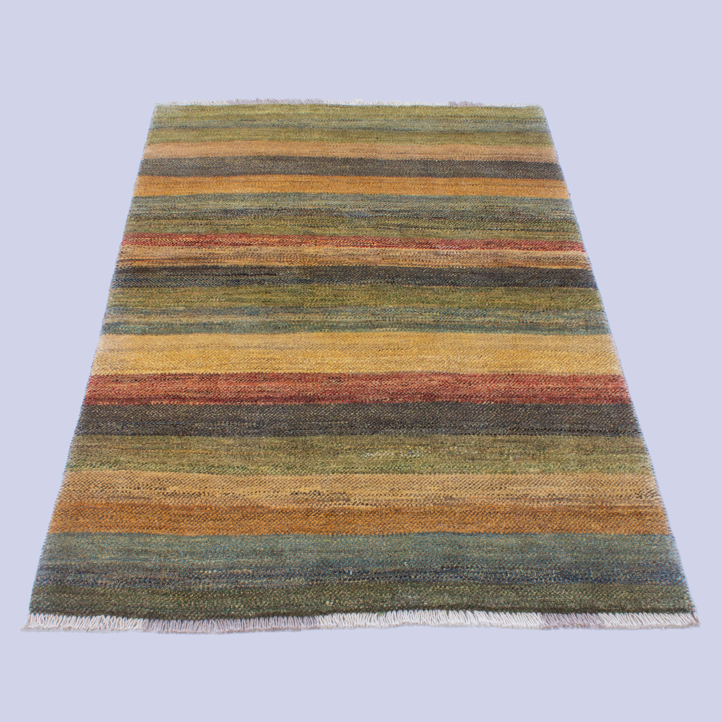 Price and Buy Genuine Genuine Persian Gabbeh Wool Rug Handwoven Striped Green - Image 6