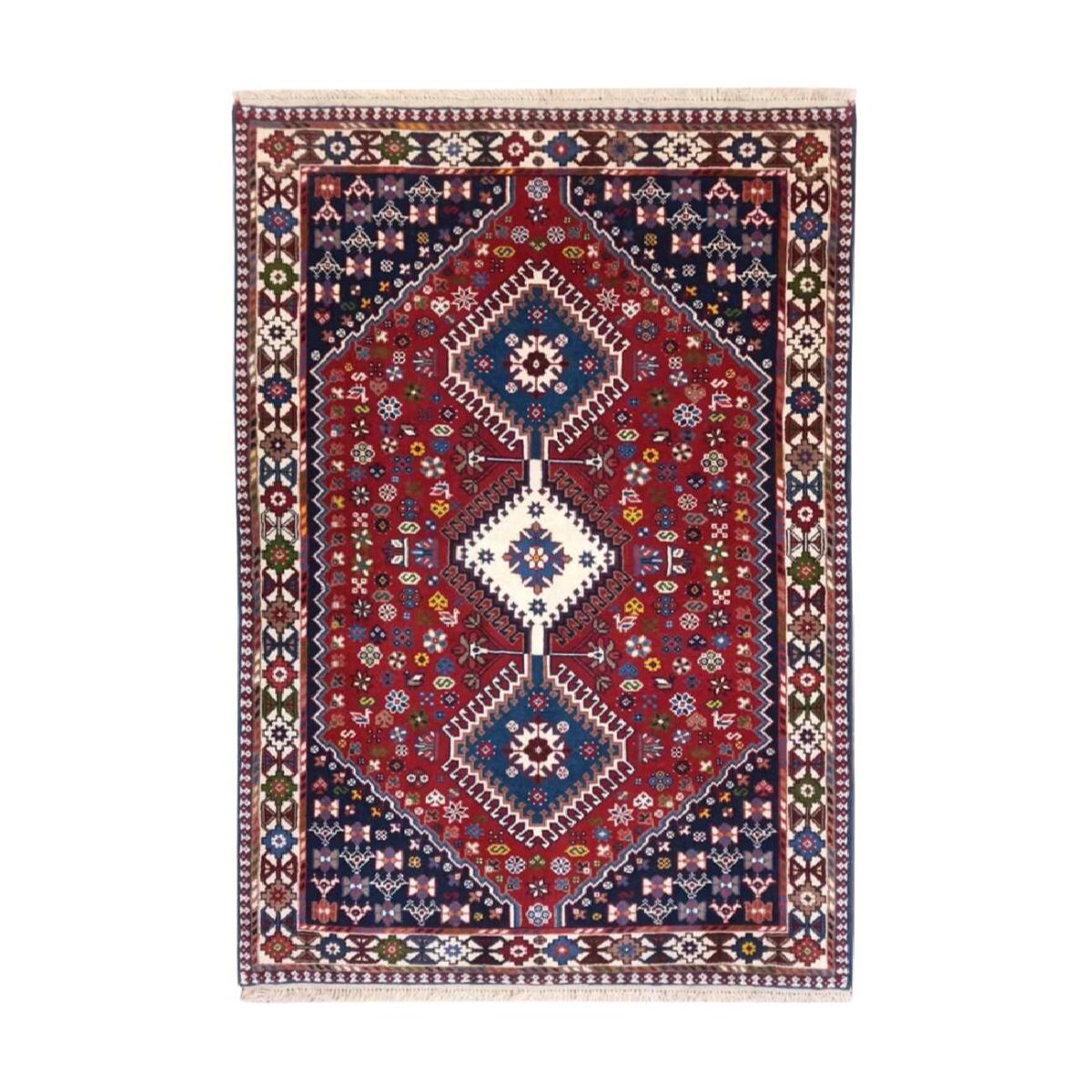 Price and Buy Genuine Persian Carpet with Wool Hand-Knotted Qashqai Red