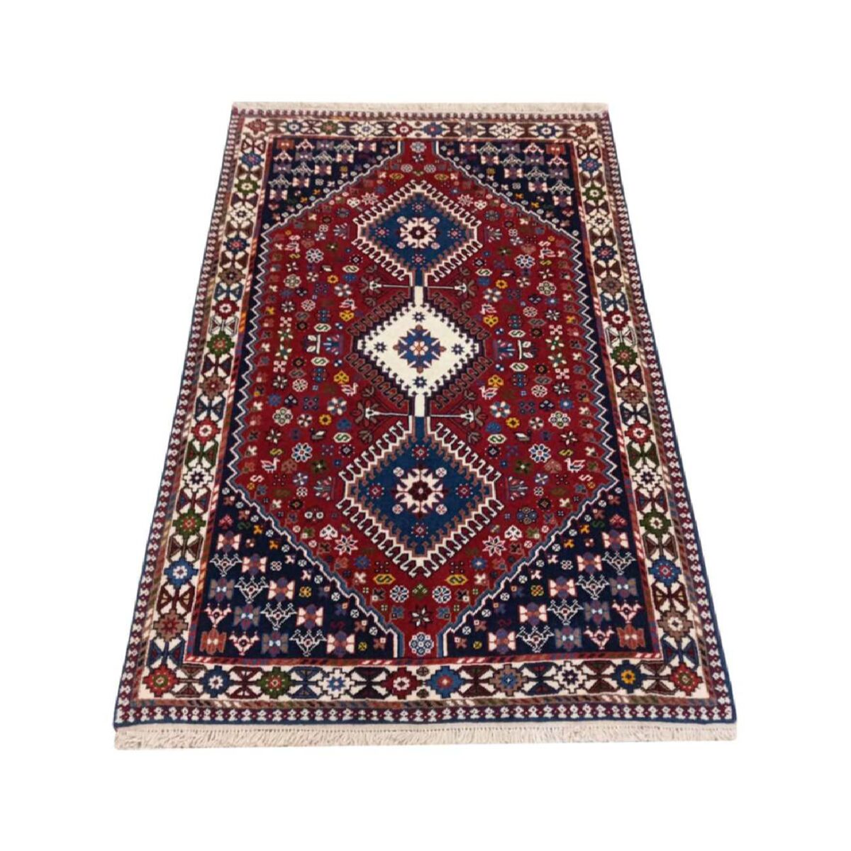 Price and Buy Genuine Persian Carpet with Wool Hand-Knotted Qashqai Red - Image 3