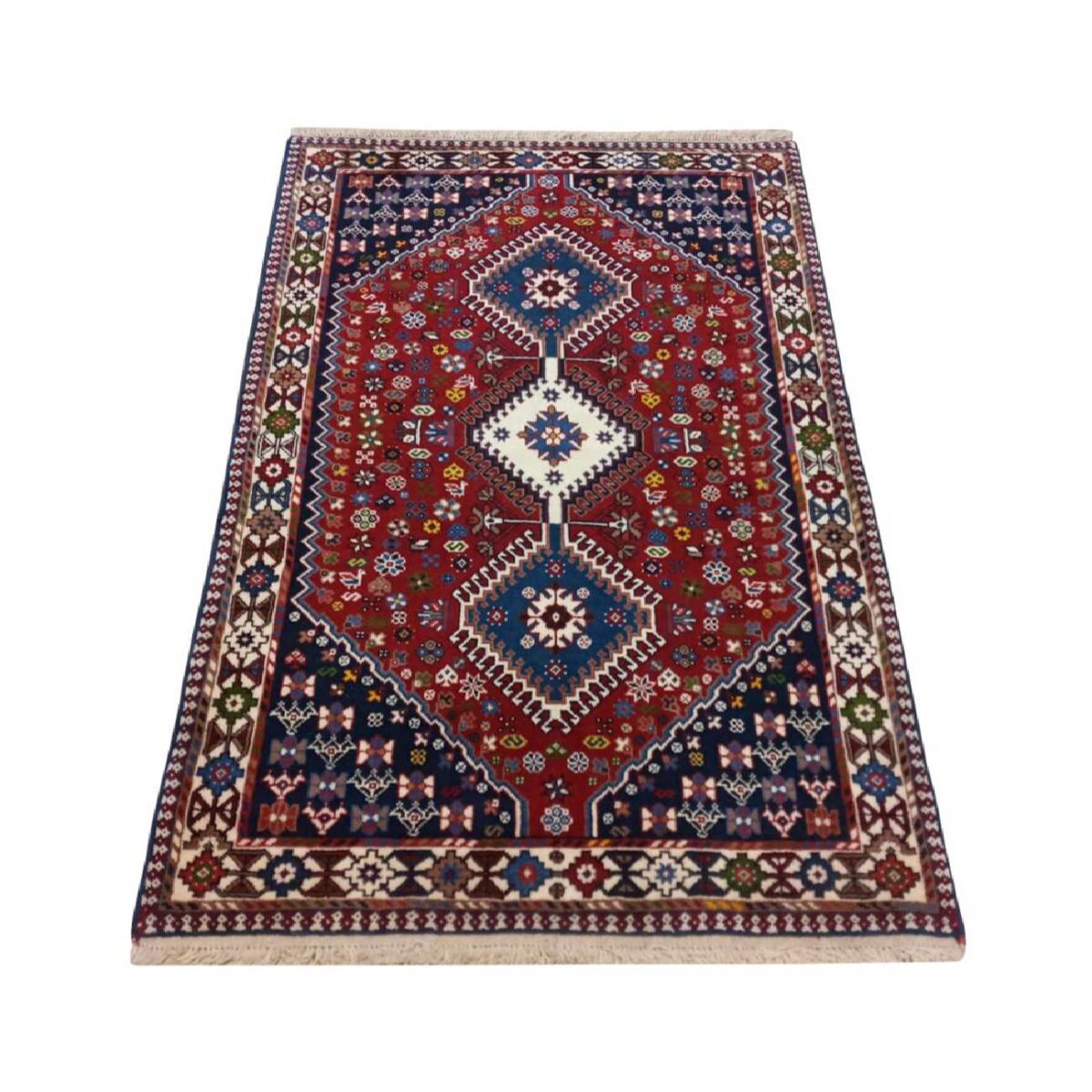 Price and Buy Genuine Persian Carpet with Wool Hand-Knotted Qashqai Red - Image 4