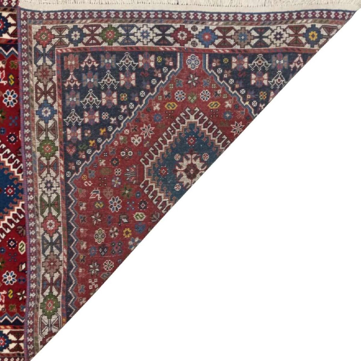 Price and Buy Genuine Persian Carpet with Wool Hand-Knotted Qashqai Red - Image 9