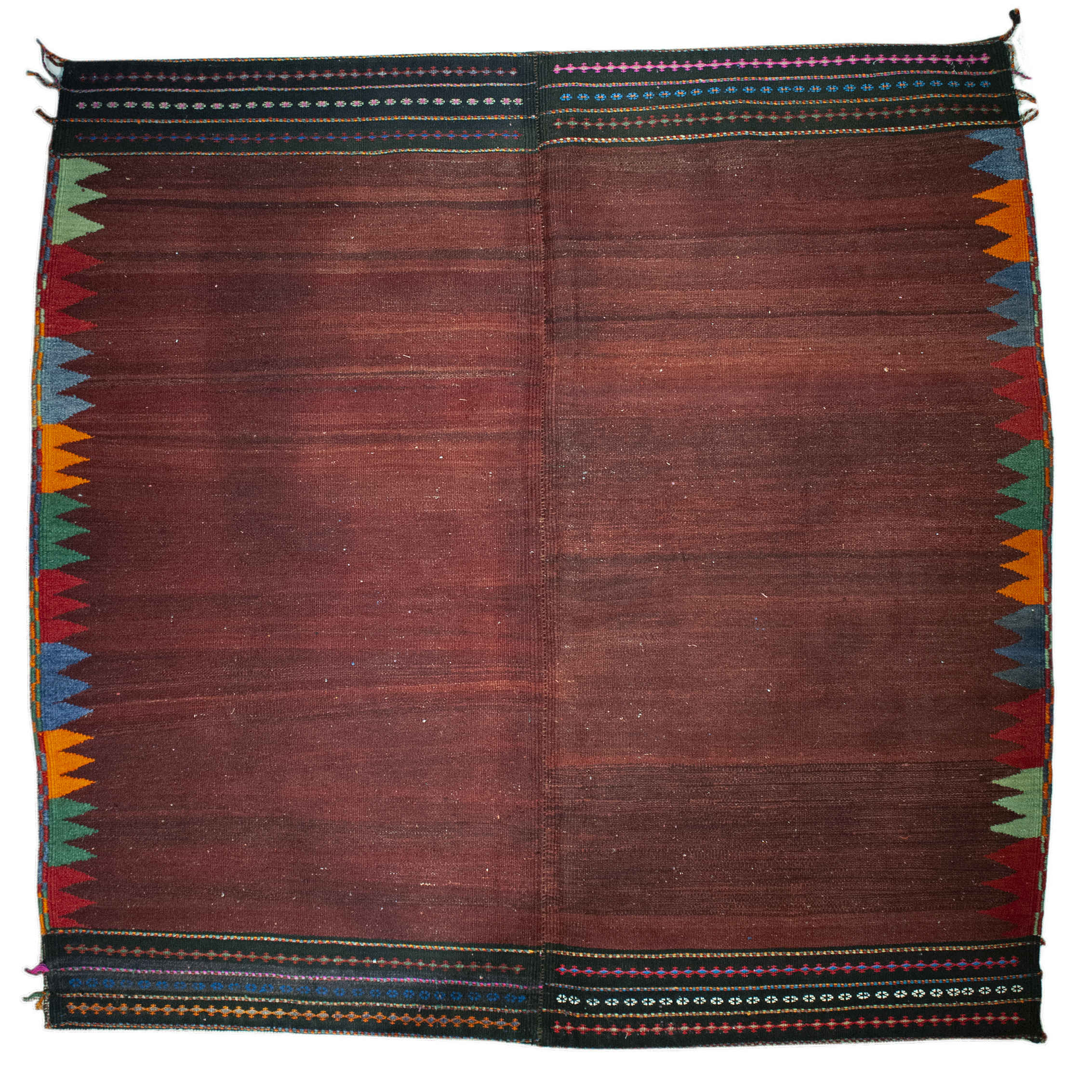 Price and Buy Genuine Persian Cotton Kilim Rug Handwoven in Kerman Crimson