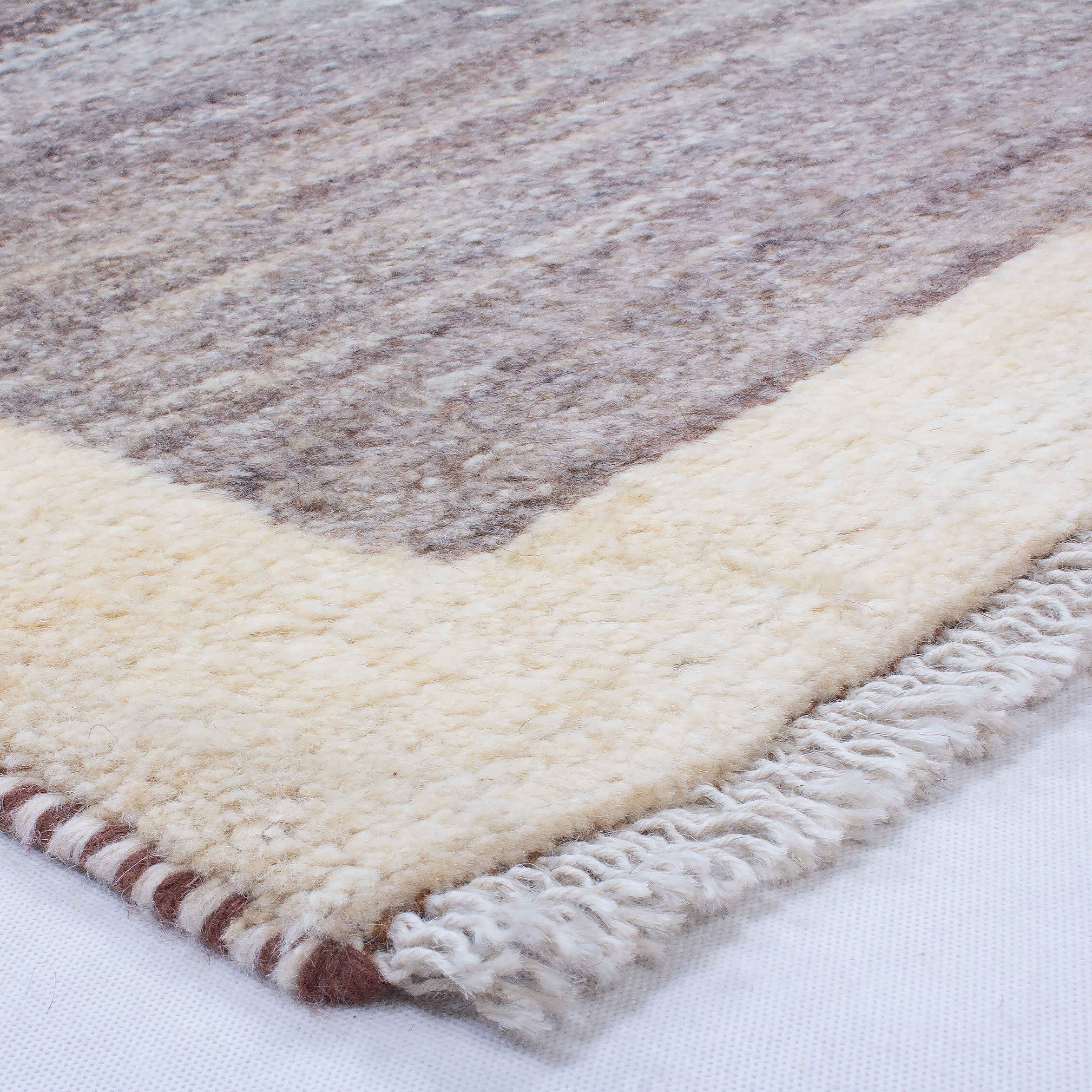 Price and Buy Genuine Persian Gabbeh Wool Rug Handwoven Bordered Brown - Image 5