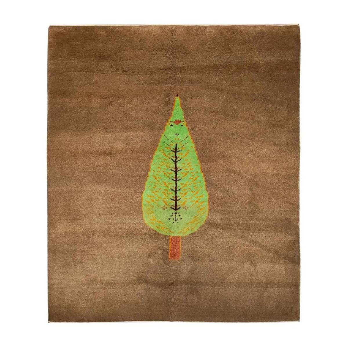 Price and Buy Genuine Persian Gabbeh Wool Rug Handwoven Brown Tree