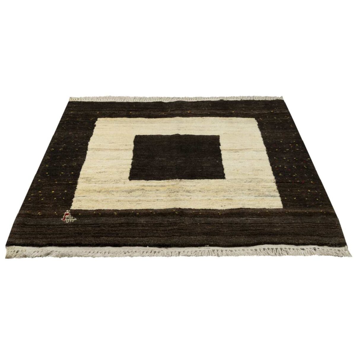Price and Buy Genuine Persian Gabbeh Wool Rug Handwoven Cream & Brown - Image 3