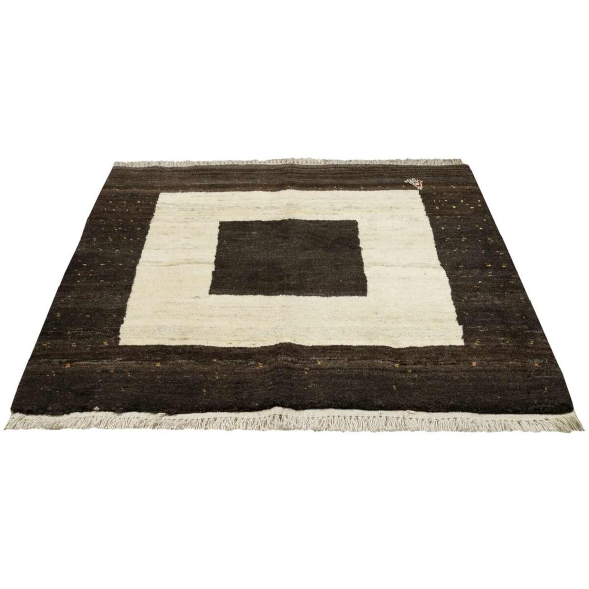 Price and Buy Genuine Persian Gabbeh Wool Rug Handwoven Cream & Brown - Image 4
