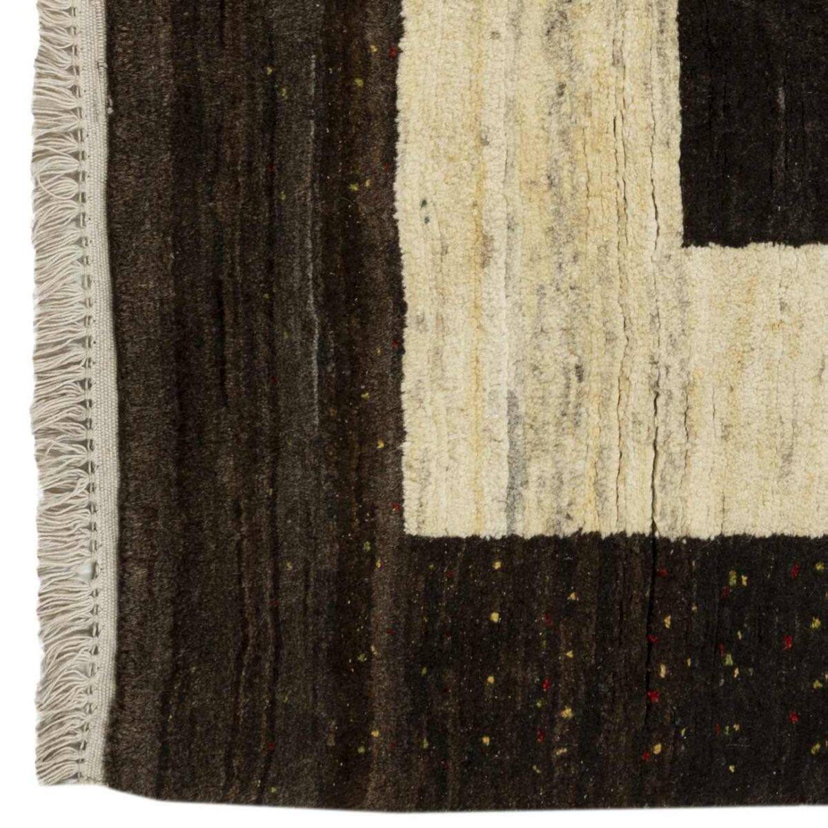 Price and Buy Genuine Persian Gabbeh Wool Rug Handwoven Cream & Brown - Image 5