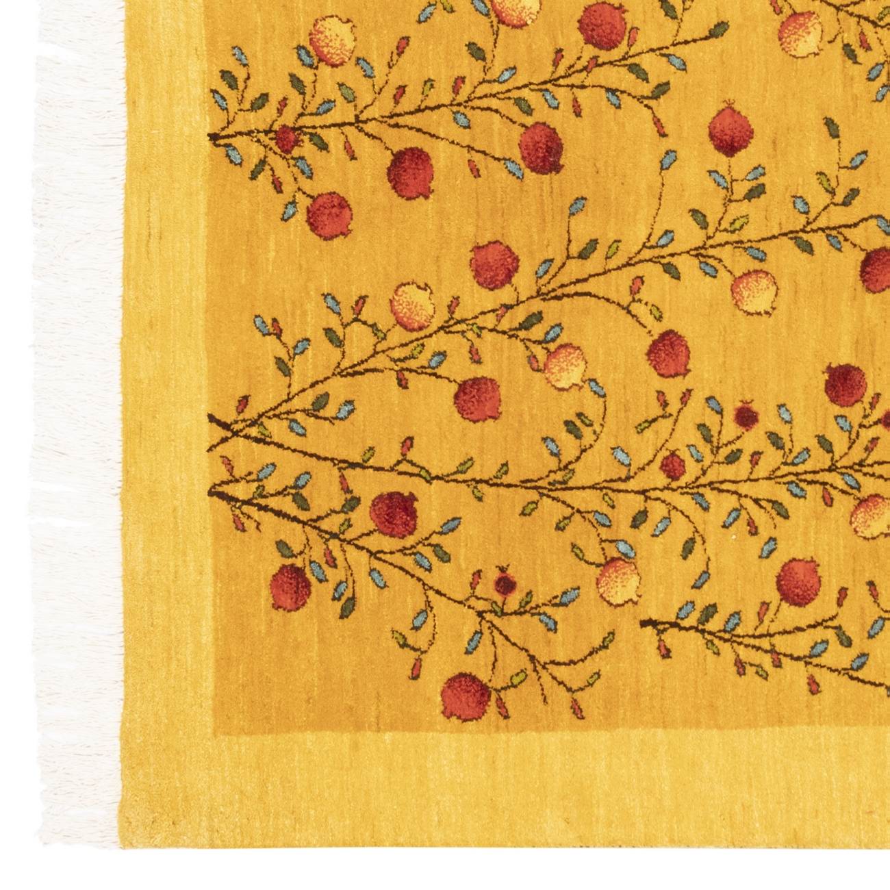 Price and Buy Genuine Persian Gabbeh Wool Rug Handwoven in Fars Floral Yellow - Image 6