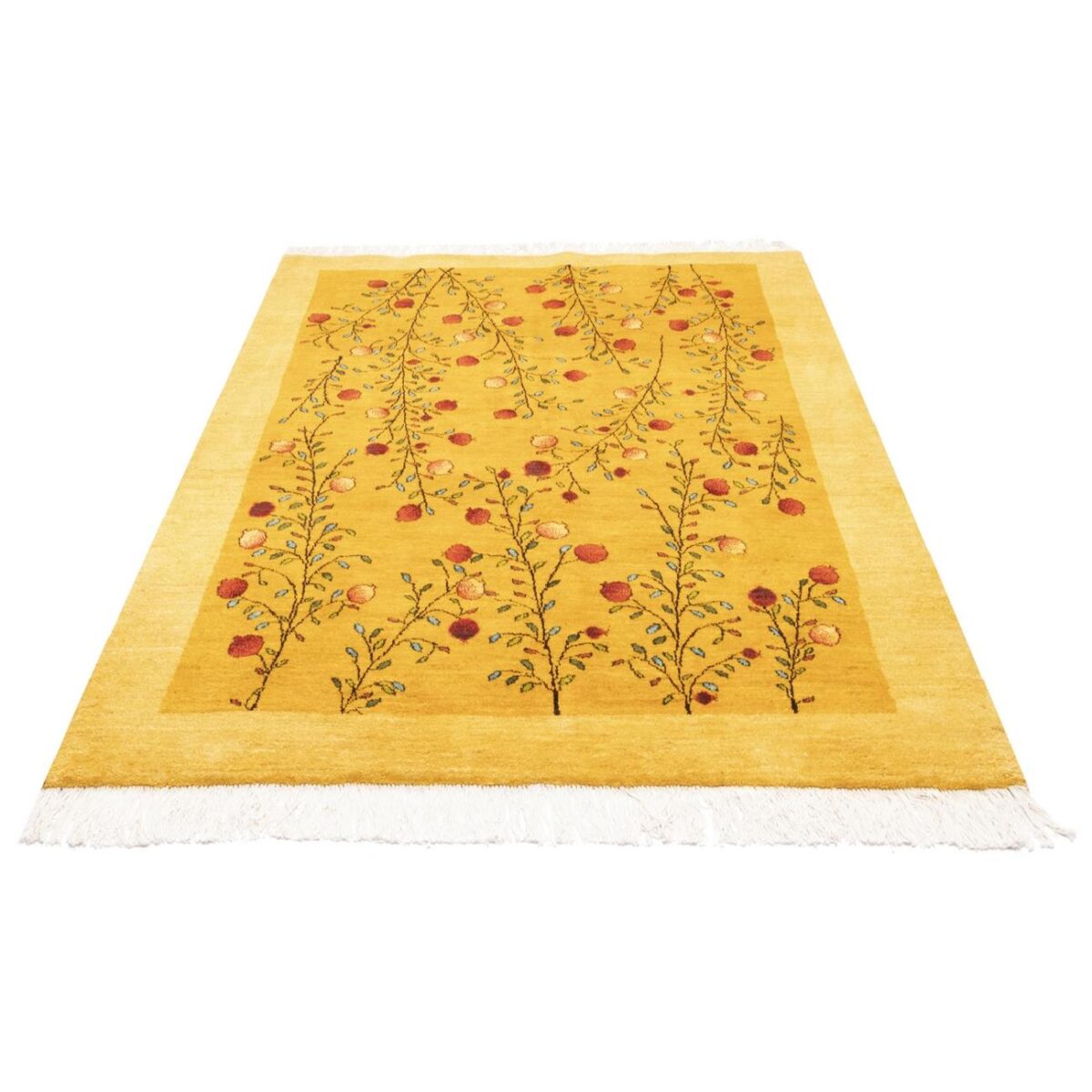 Price and Buy Genuine Persian Gabbeh Wool Rug Handwoven in Fars Floral Yellow - Image 7
