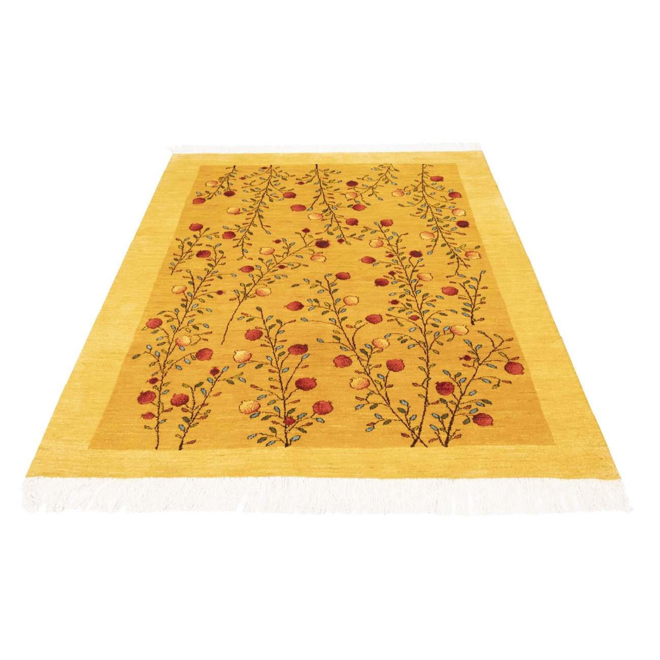 Price and Buy Genuine Persian Gabbeh Wool Rug Handwoven in Fars Floral Yellow - Image 8