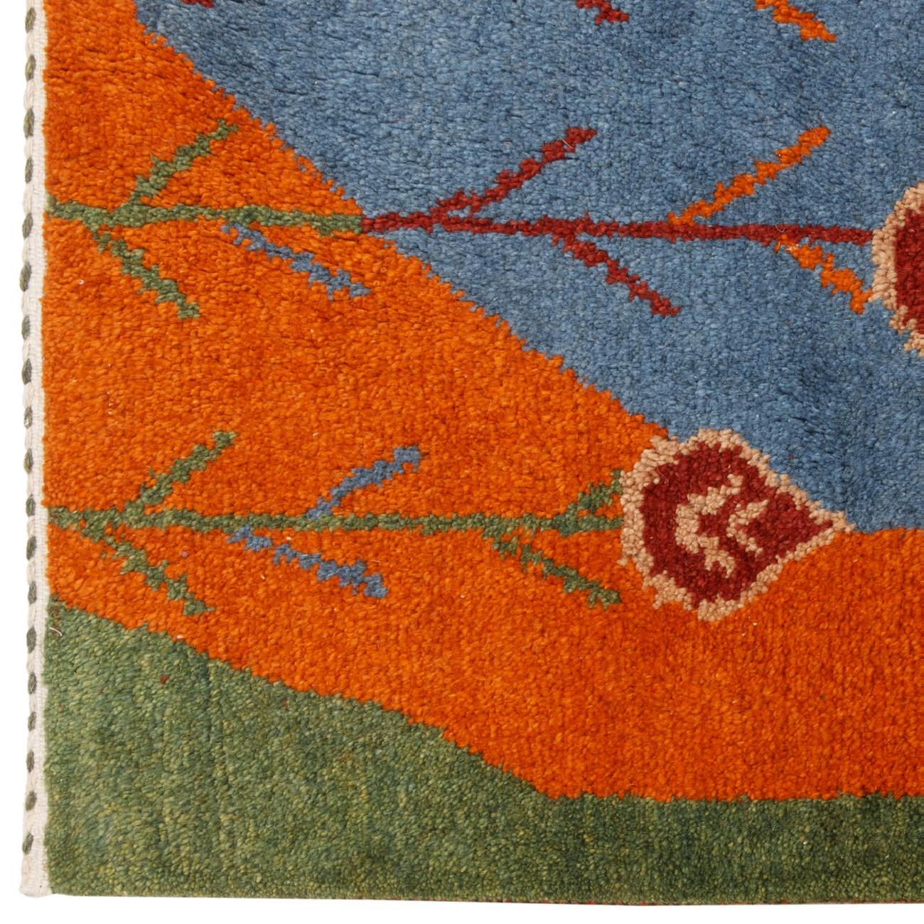 Price and Buy Genuine Persian Gabbeh Wool Rug Handwoven  in Shiraz Floral Blue - Image 6