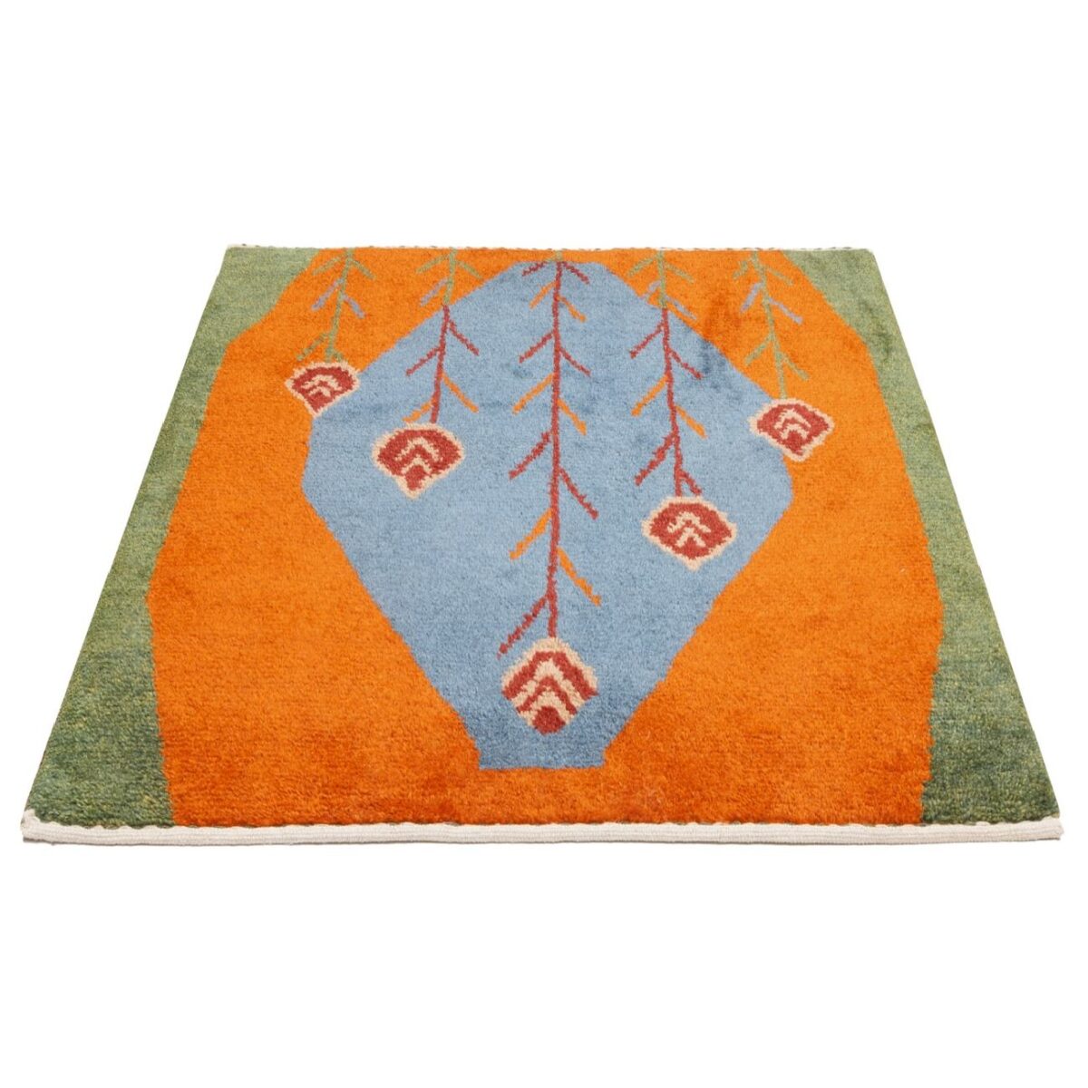 Price and Buy Genuine Persian Gabbeh Wool Rug Handwoven  in Shiraz Floral Blue - Image 7