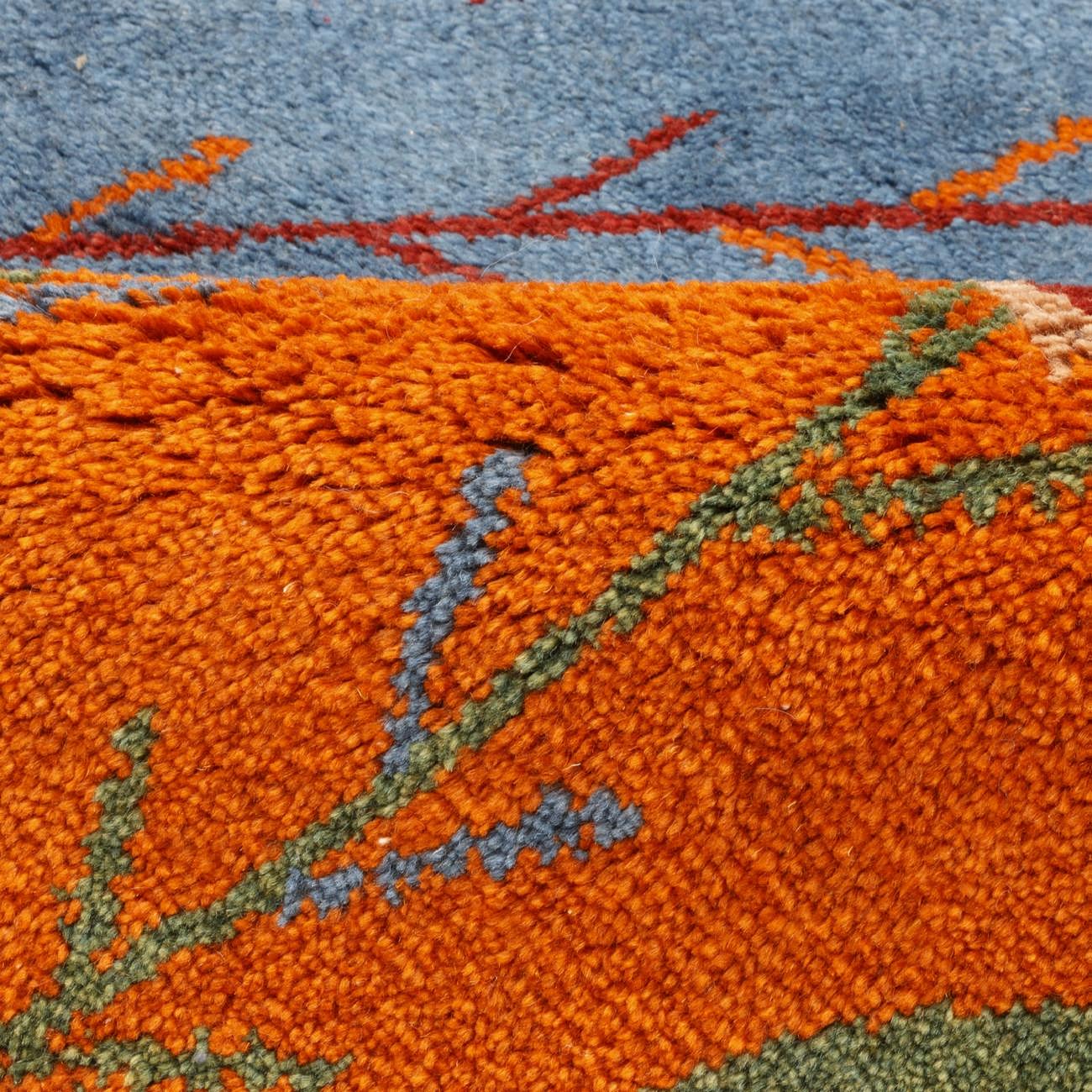 Price and Buy Genuine Persian Gabbeh Wool Rug Handwoven  in Shiraz Floral Blue - Image 9