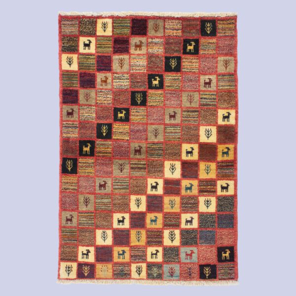 Price and Buy Genuine Persian Gabbeh Wool Rug Handwoven with Checkered Animal Motifs_68ff0c0ed5d27.jpeg Price and Buy Genuine Persian Gabbeh Wool Rug Handwoven with Checkered Animal Motifs