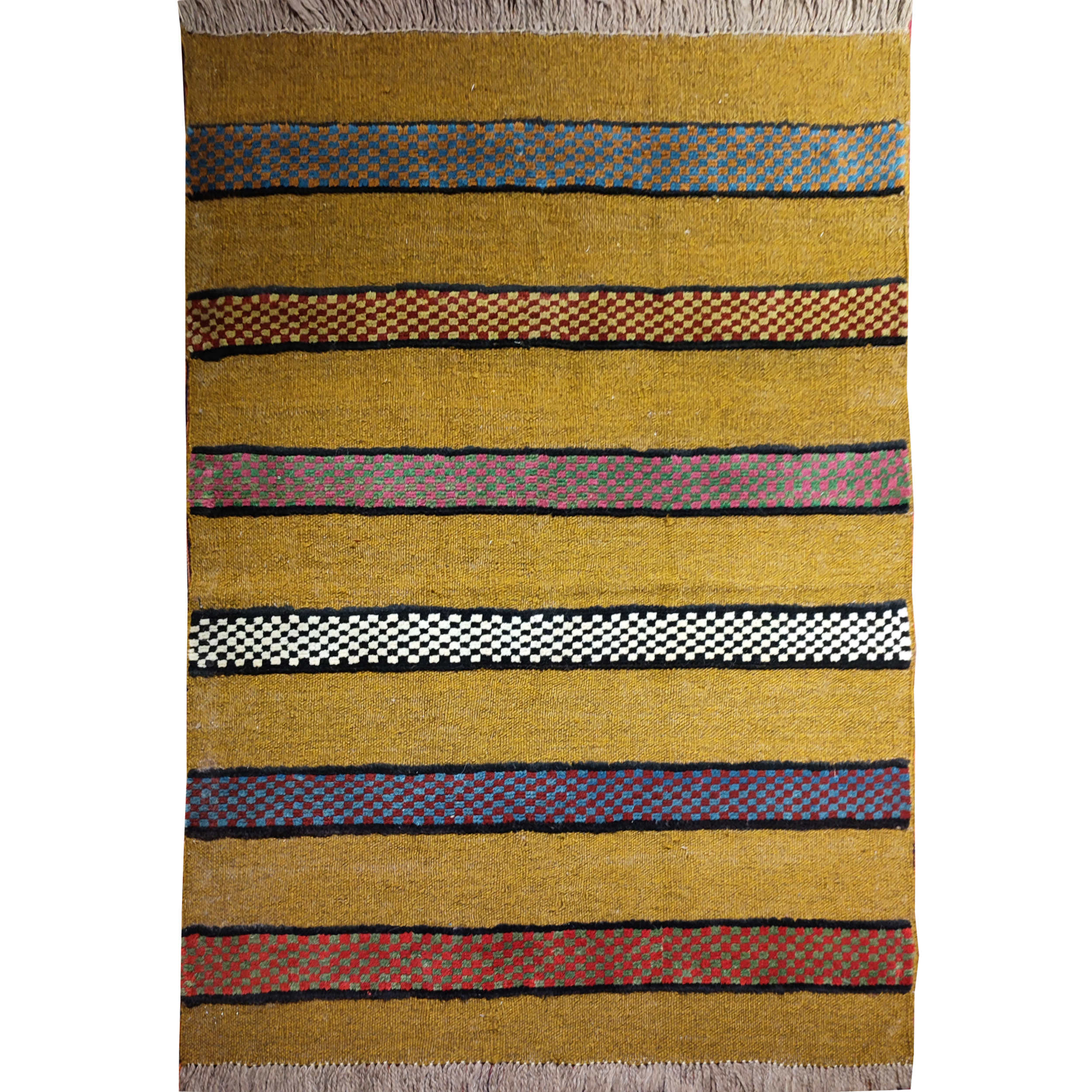 Price and Buy Genuine Persian Wool Kilim Rug Handwoven in Fars Striped Yellow