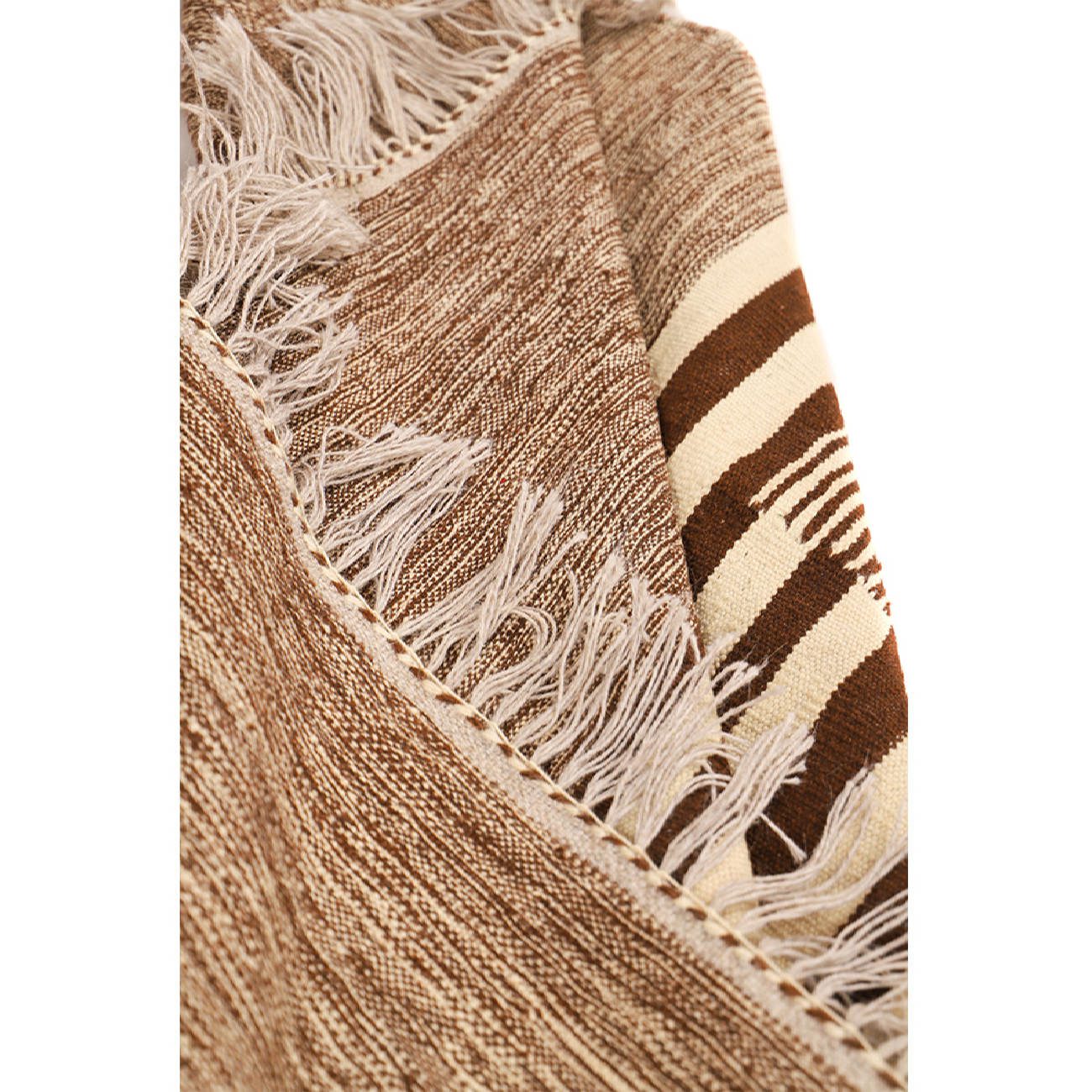 Price and Buy Genuine Persian Wool Kilim Rug Handwoven in Isfahan Striped Cream - Image 7