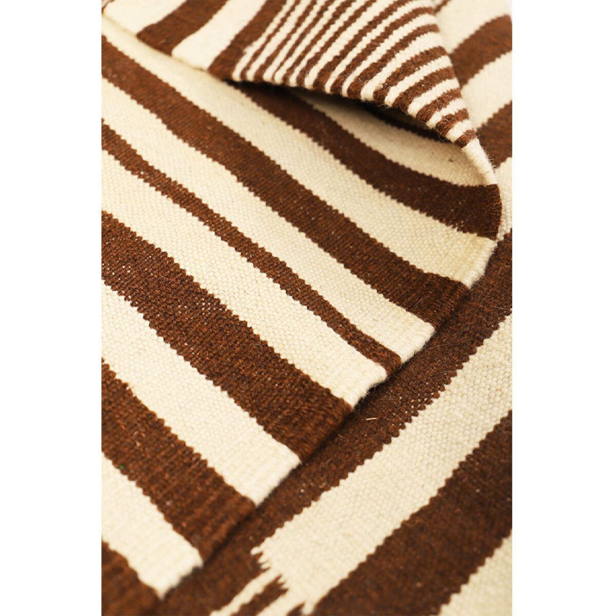 Price and Buy Genuine Persian Wool Kilim Rug Handwoven in Isfahan Striped Cream - Image 8
