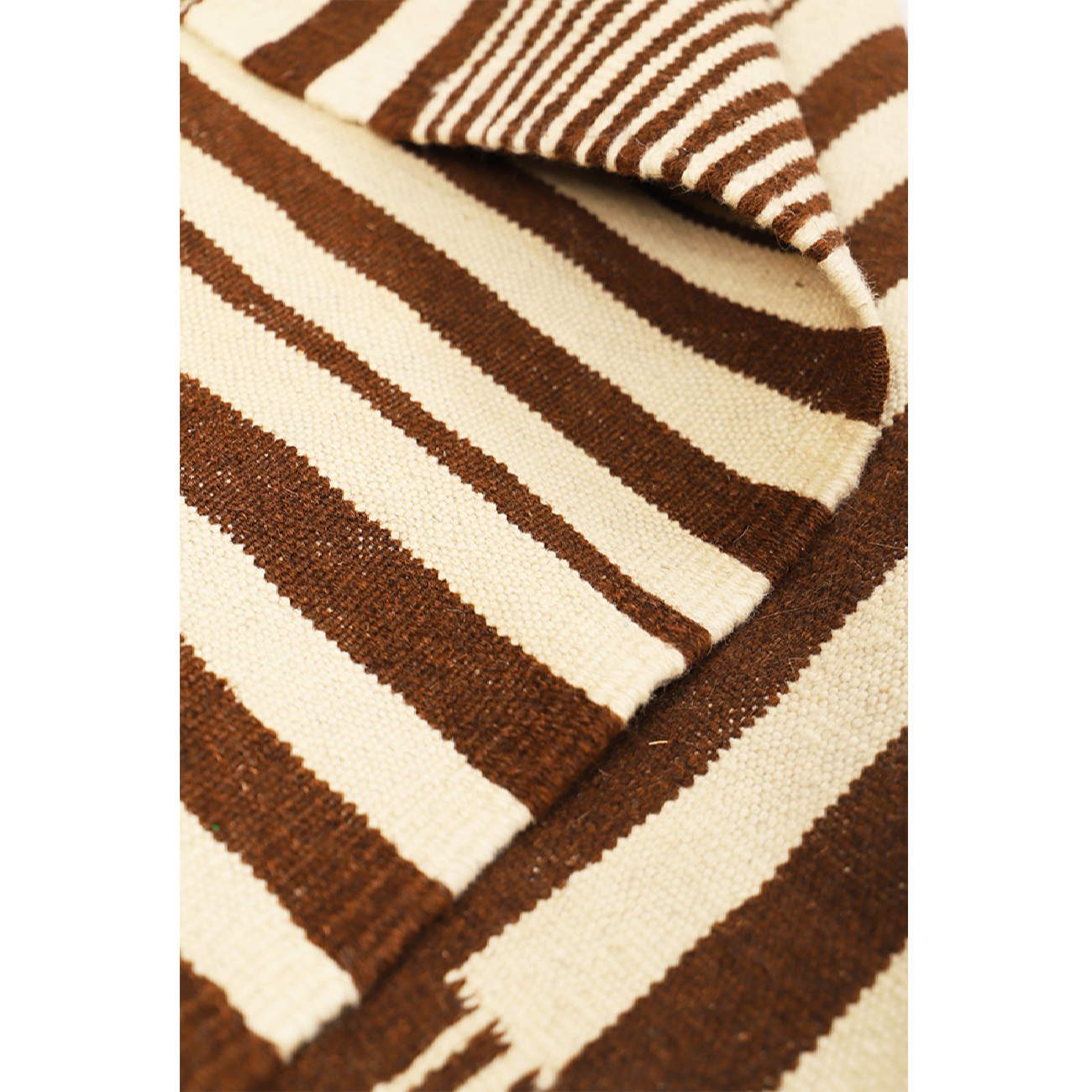 Price and Buy Genuine Persian Wool Kilim Rug Handwoven in Isfahan Striped Cream - Image 8