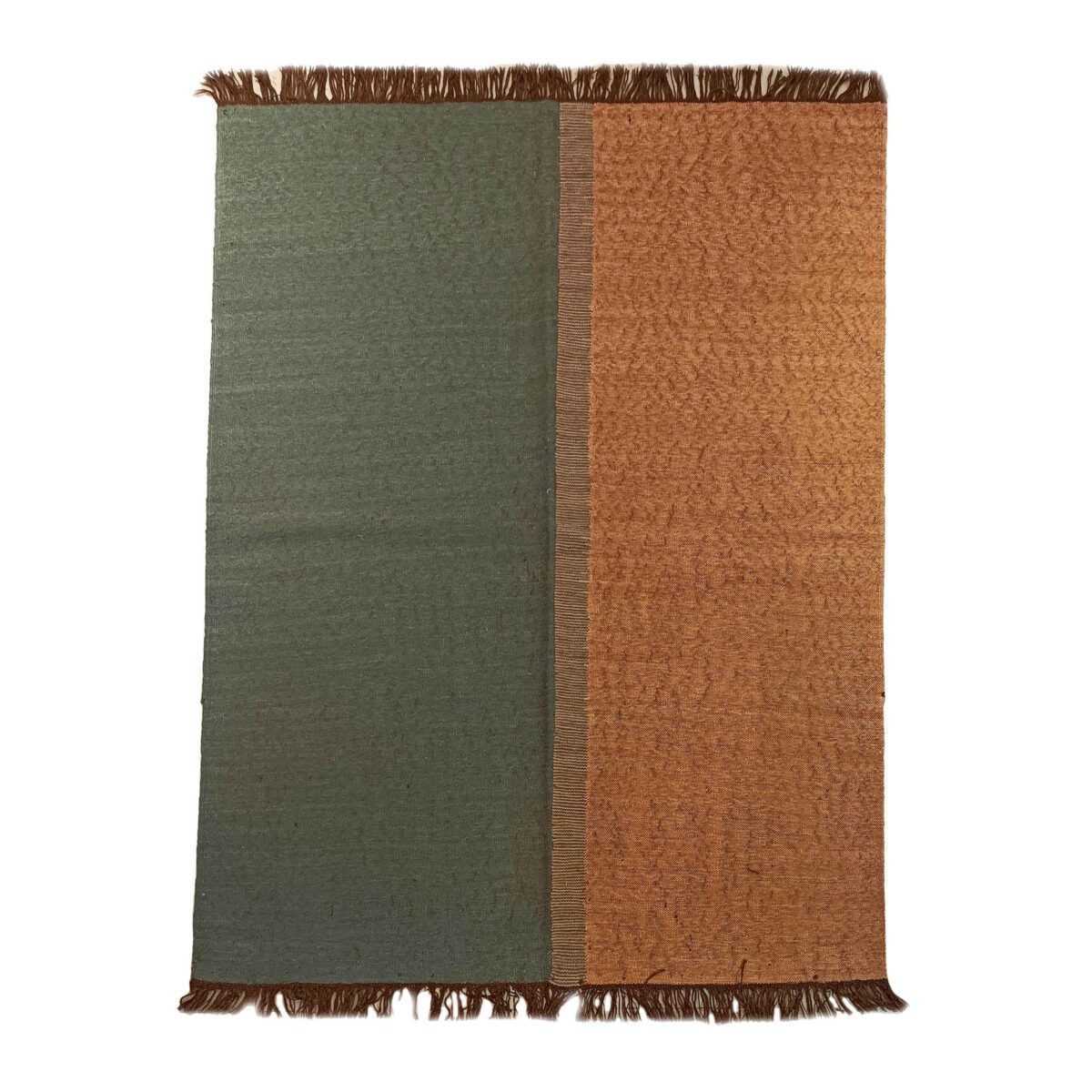 Price and Buy Genuine Persian Wool Kilim Rug Handwoven in Khorasan Green & Brown