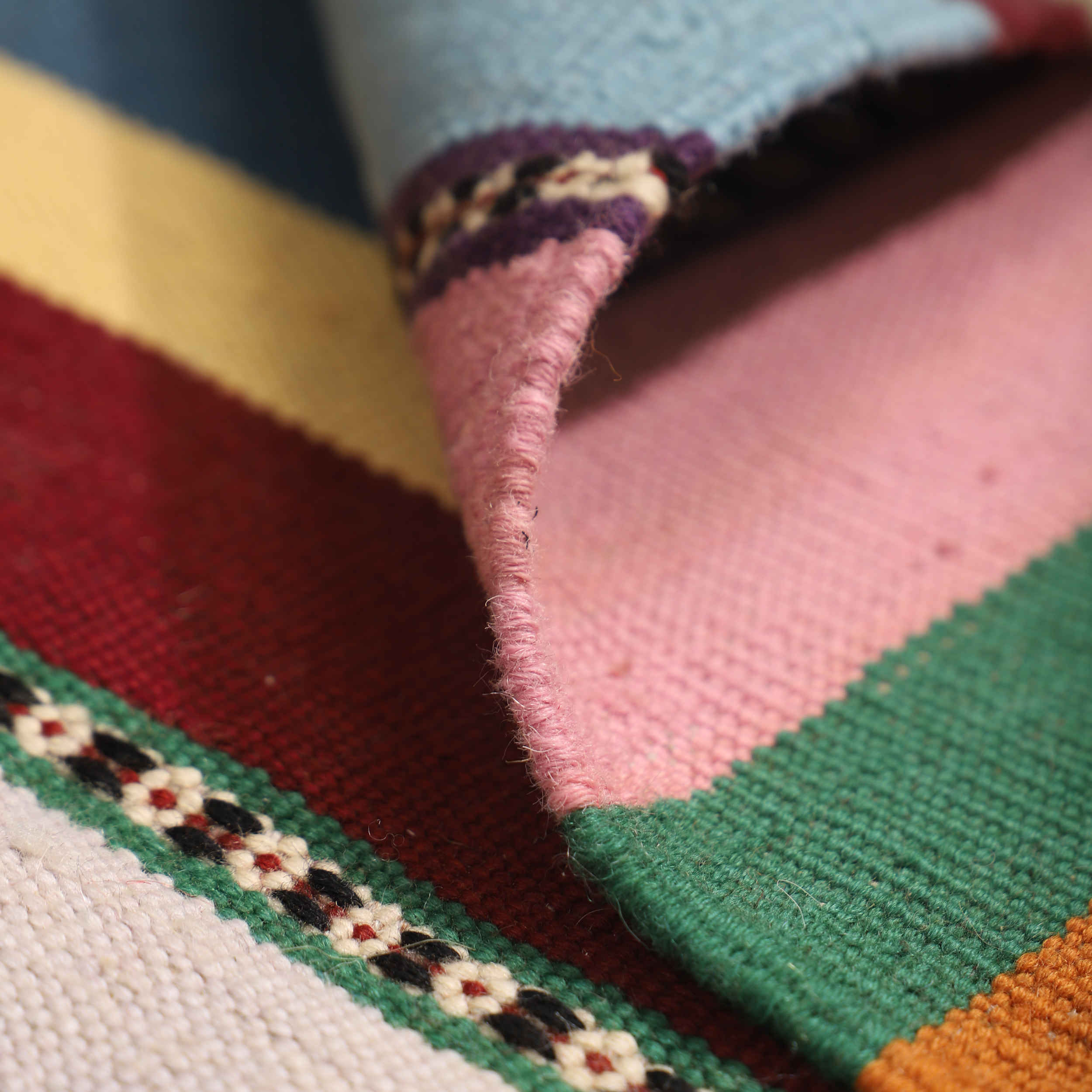 Price and Buy Genuine Persian Wool Kilim Rug Handwoven Striped - Image 3