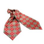 Price and Buy Geometric Ascot tie – Classic & Formal Style Suitable for Men & Every Season in Red - Image 3