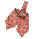 Price and Buy Geometric Ascot tie – Classic & Formal Style Suitable for Men & Every Season in Red - Image 4