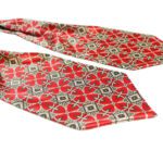 Price and Buy Geometric Ascot tie – Classic & Formal Style Suitable for Men & Every Season in Red - Image 5