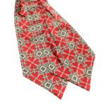 Price and Buy Geometric Ascot tie – Classic & Formal Style Suitable for Men & Every Season in Red - Image 6