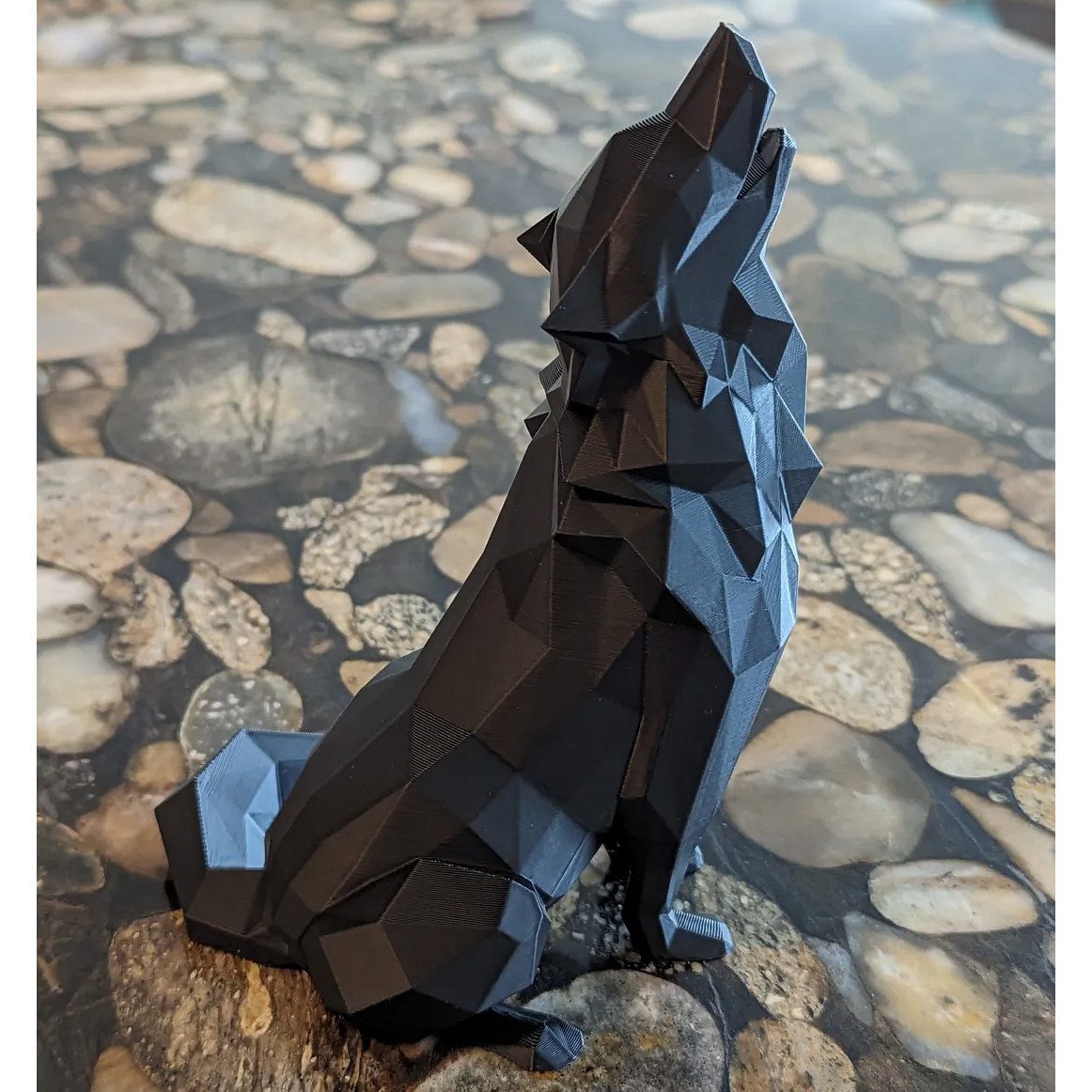 Price and Buy Geometric Black Wolf Cubism Figurine – Artistic Sculpture - Image 4