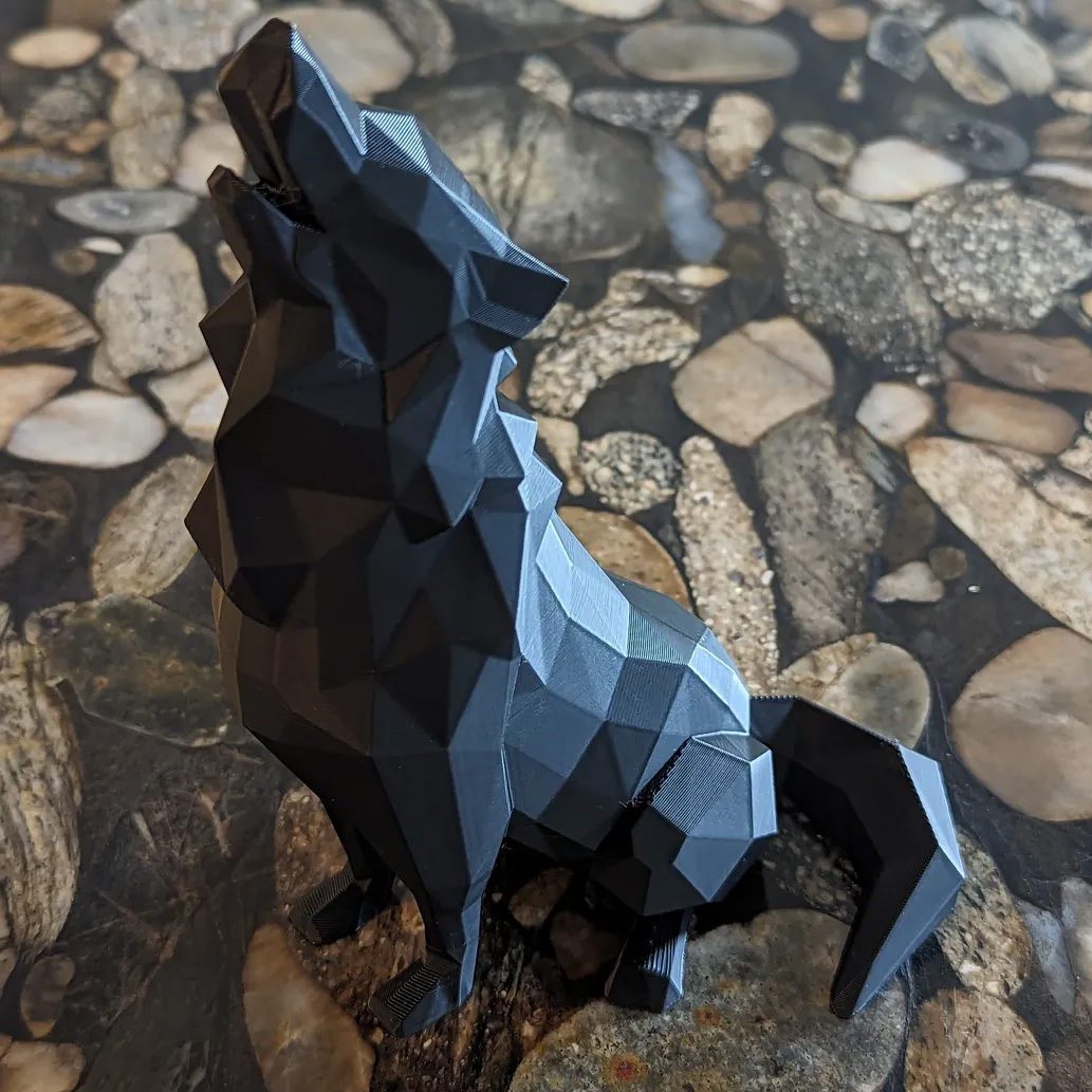 Price and Buy Geometric Black Wolf Cubism Figurine – Artistic Sculpture - Image 5