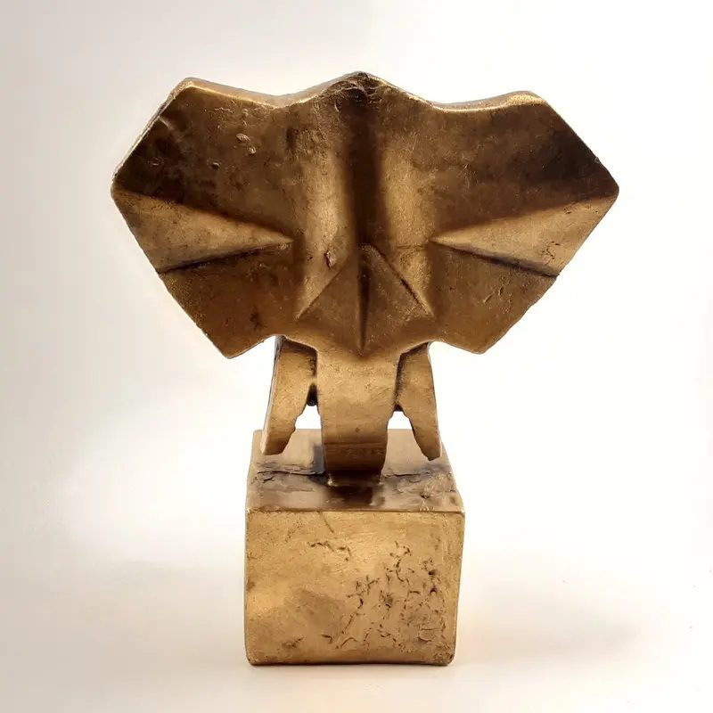 Price and Buy Geometric Golden Rhinoceros Cubism Figurine – Artistic Highlight - Image 3