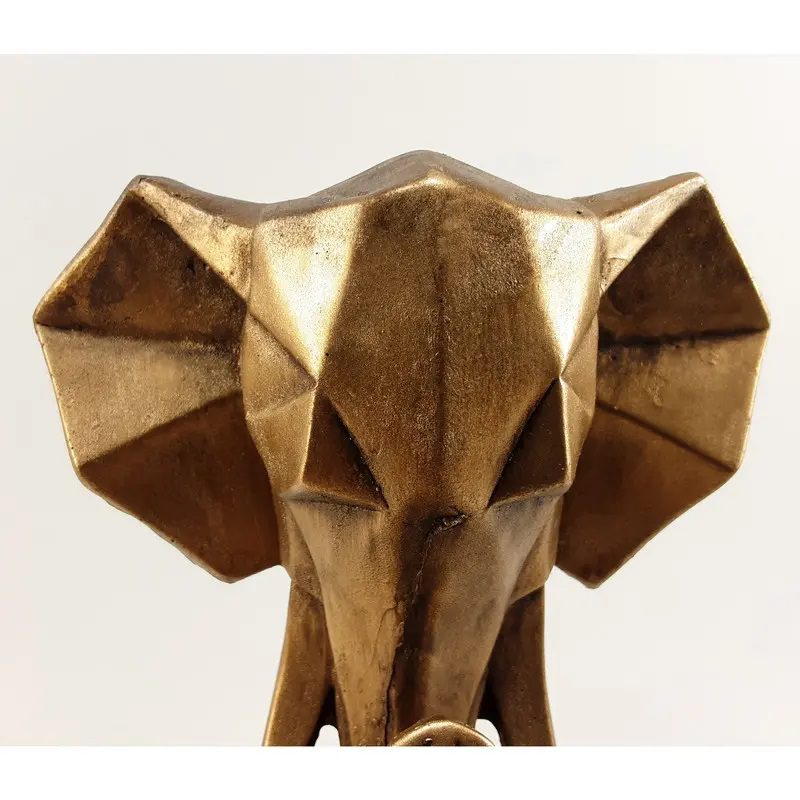 Price and Buy Geometric Golden Rhinoceros Cubism Figurine – Artistic Highlight - Image 4
