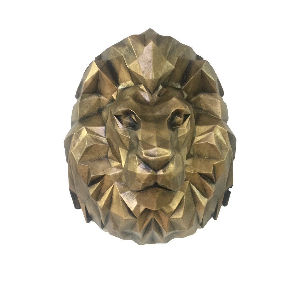 Price and Buy Geometric Lion Cubism Figurine Golden – Cubist Art Sculpture