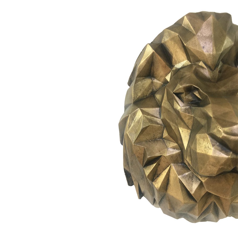 Price and Buy Geometric Lion Cubism Figurine Golden – Cubist Art Sculpture - Image 4
