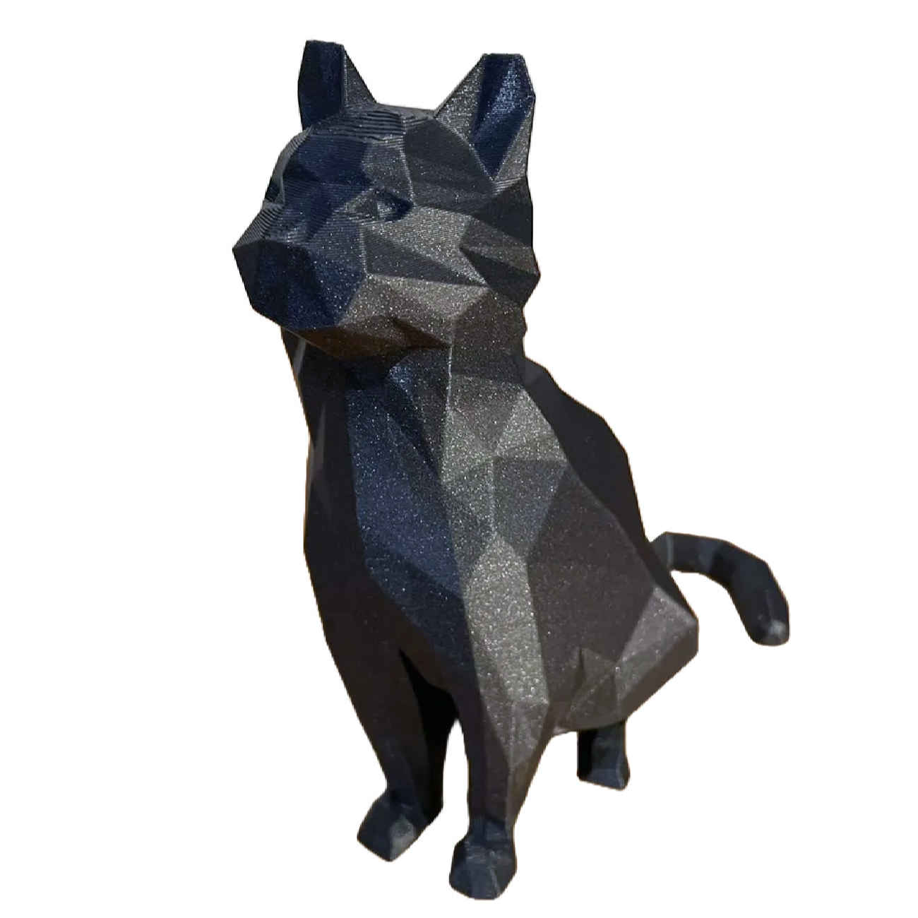 Price and Buy Geometric Sitting Black Cat Cubism Figurine – Modern Sculpture