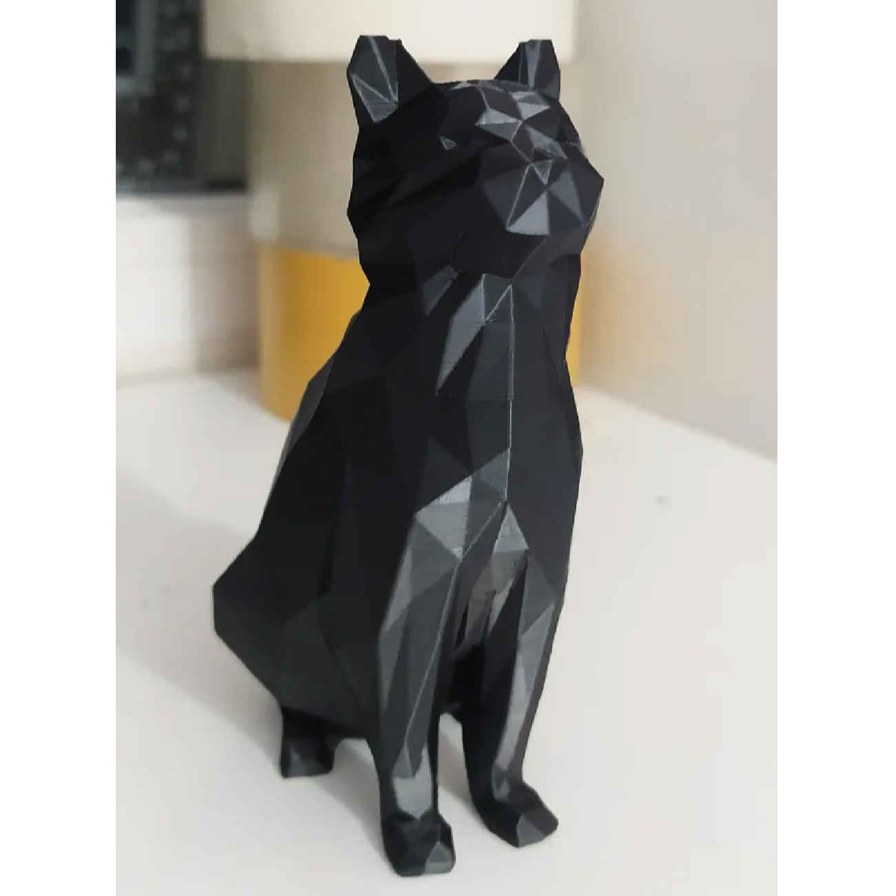 Price and Buy Geometric Sitting Black Cat Cubism Figurine – Modern Sculpture - Image 3