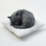 Price and Buy Geometric Sleeping Black Cat Cubism Figurine – Modern Art for Cat Lovers