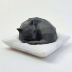 Price and Buy Geometric Sleeping Black Cat Cubism Figurine – Modern Art for Cat Lovers - Image 3