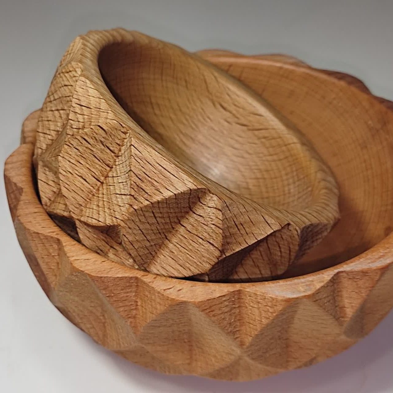 Price and Buy Geometric Wooden Bowl Handctafted Made of Beech Wood - Image 4