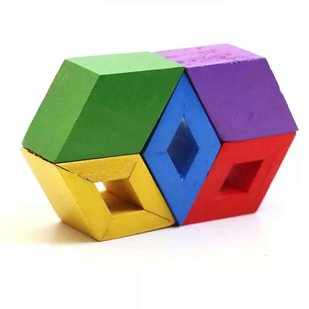 Price and Buy Geometric Wooden Brain Teaser Puzzle – Fun Educational Toy - Image 3
