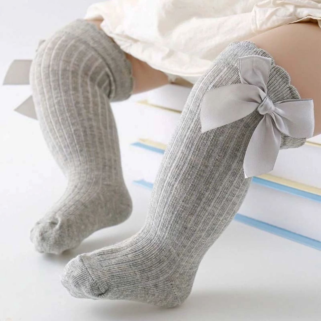 Price and Buy Girls’ Long Dress Socks with Bow – Premium Quality Gray Cotton_6902b1b6efde4.jpeg Price and Buy Girls’ Long Dress Socks with Bow – Premium Quality Gray Cotton - Image 1