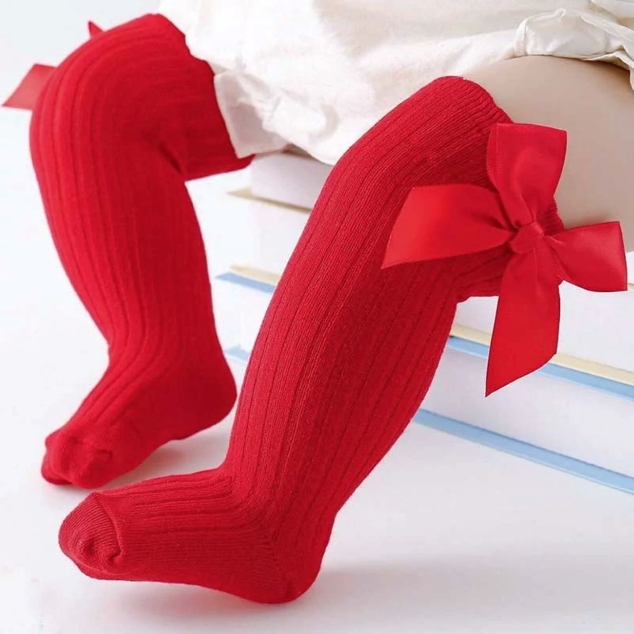 Price and Buy Girls’ Long Dress Socks with Bow – Premium Quality Red Cotton_6902b1d01f286.jpeg Price and Buy Girls’ Long Dress Socks with Bow – Premium Quality Red Cotton - Image 1