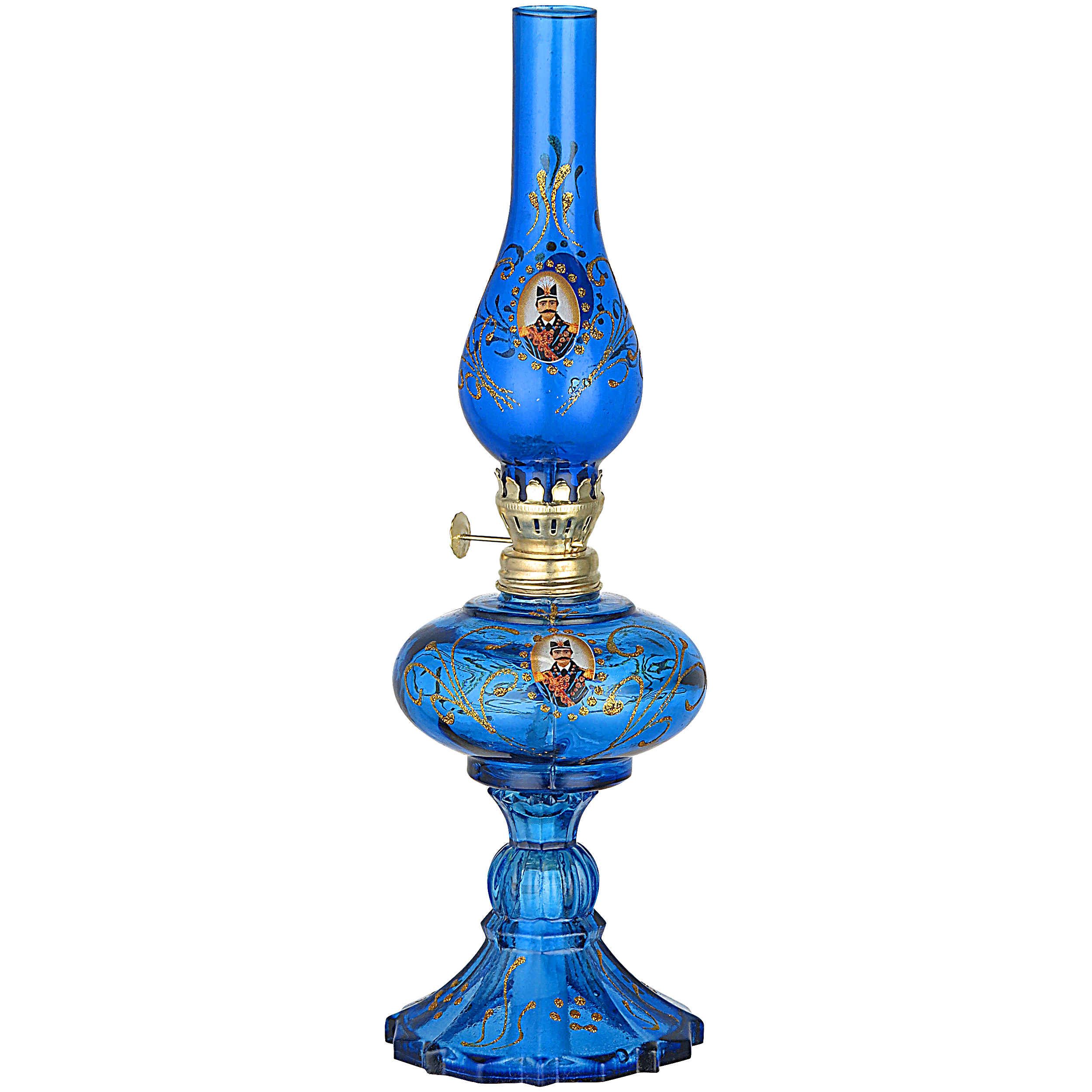 Price and Buy Glass Kerosene Oil Lamp in Red with Persian Shah Abbasi Design - Image 3