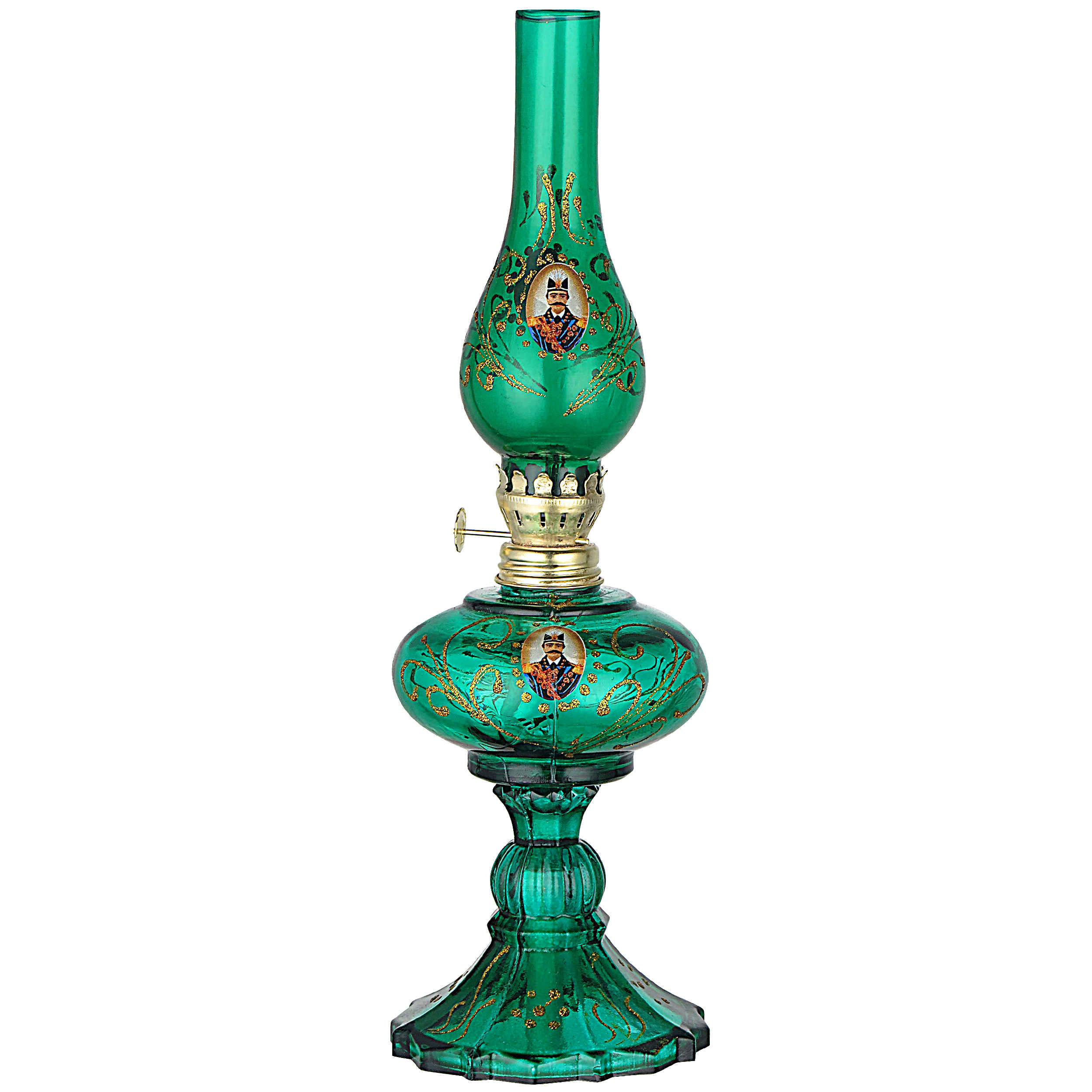 Price and Buy Glass Kerosene Oil Lamp in Red with Persian Shah Abbasi Design - Image 4