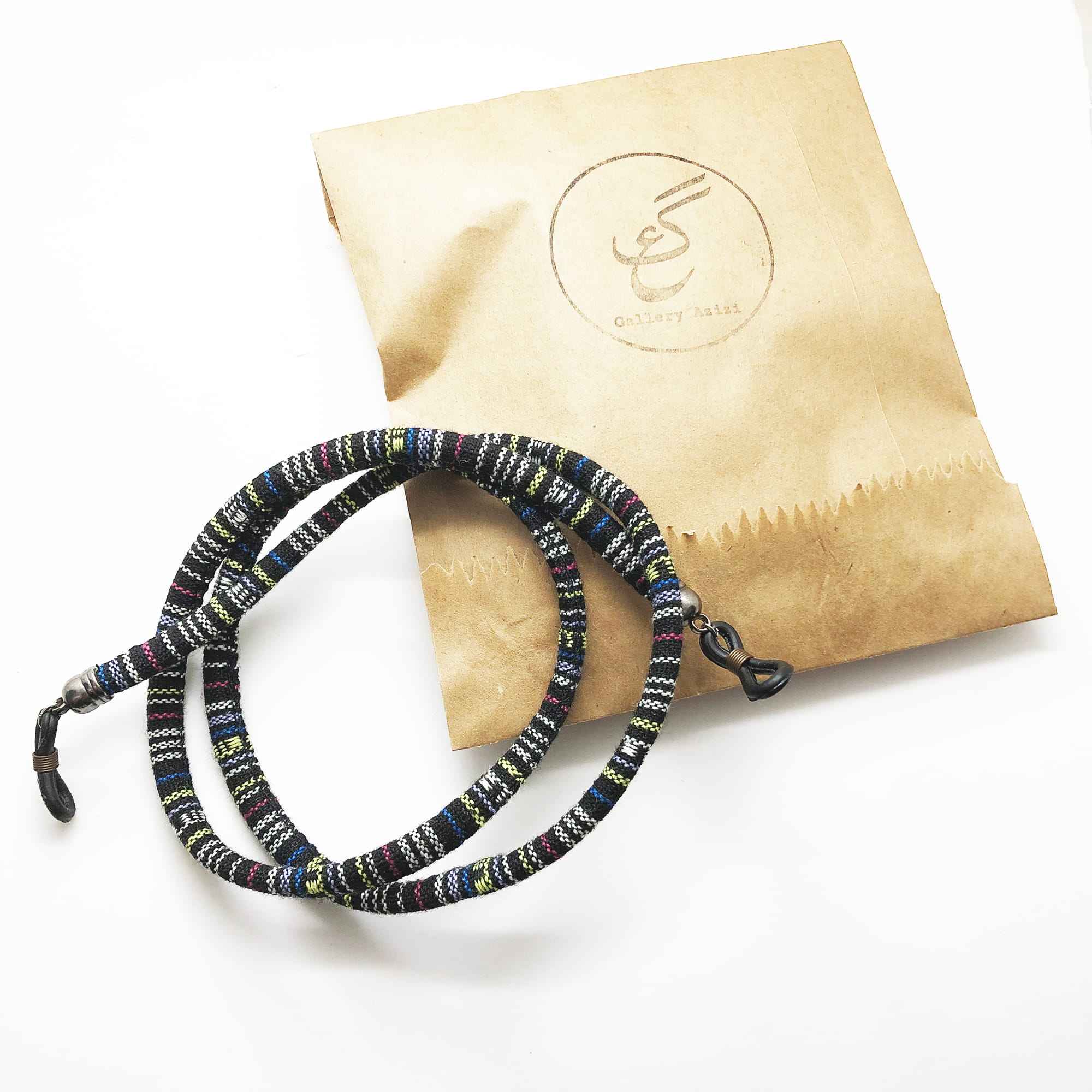 Price and Buy Glasses Strap – Black Striped Design - Image 3