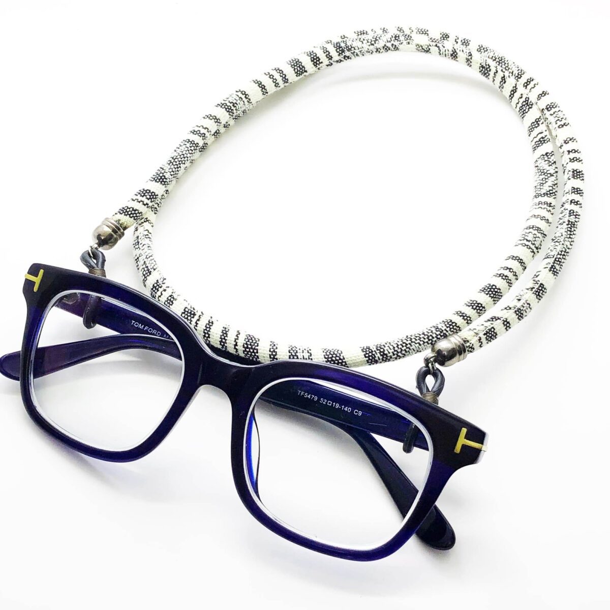 Price and Buy Glasses Strap – Black & White Traditional Design - Image 3