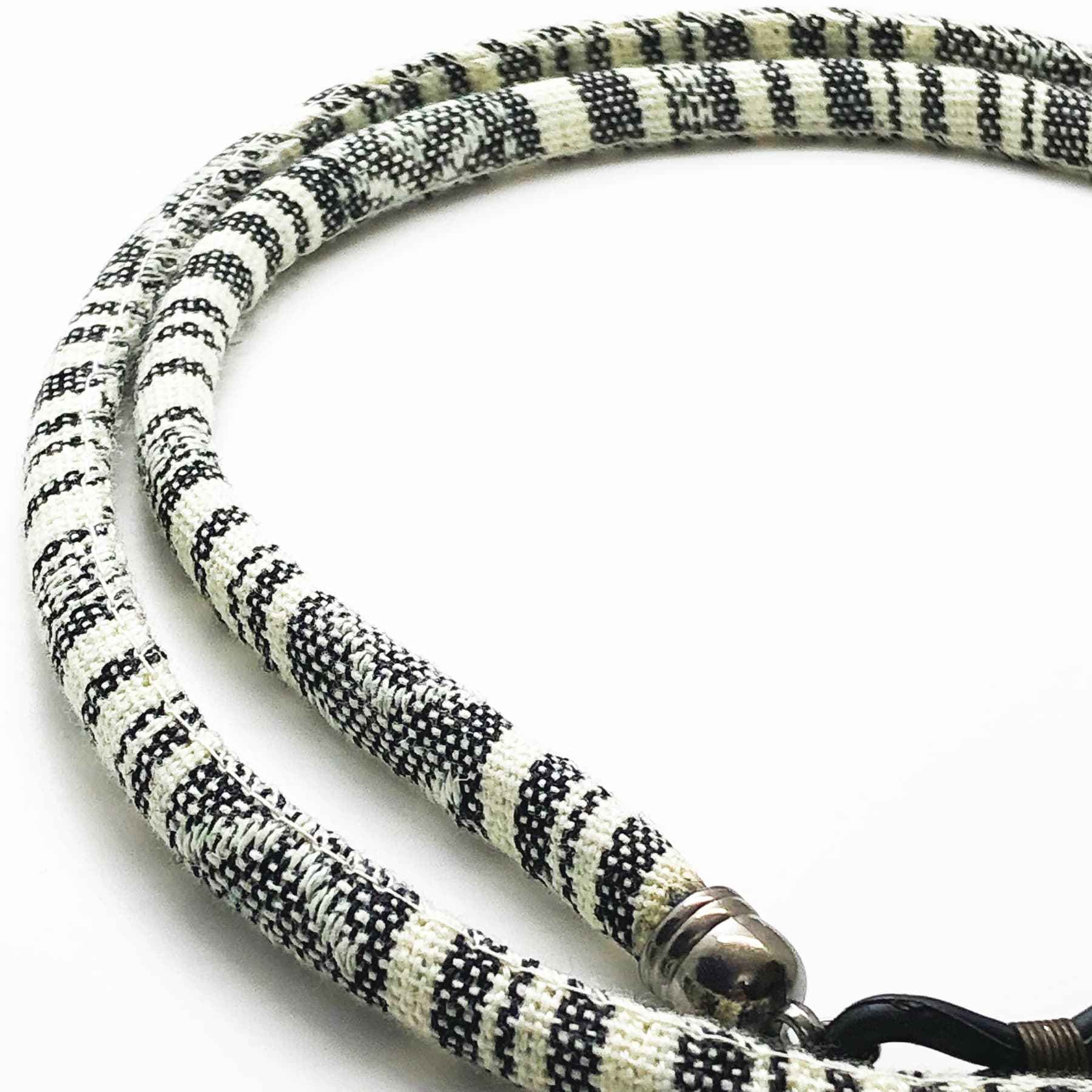 Price and Buy Glasses Strap – Black & White Traditional Design - Image 5