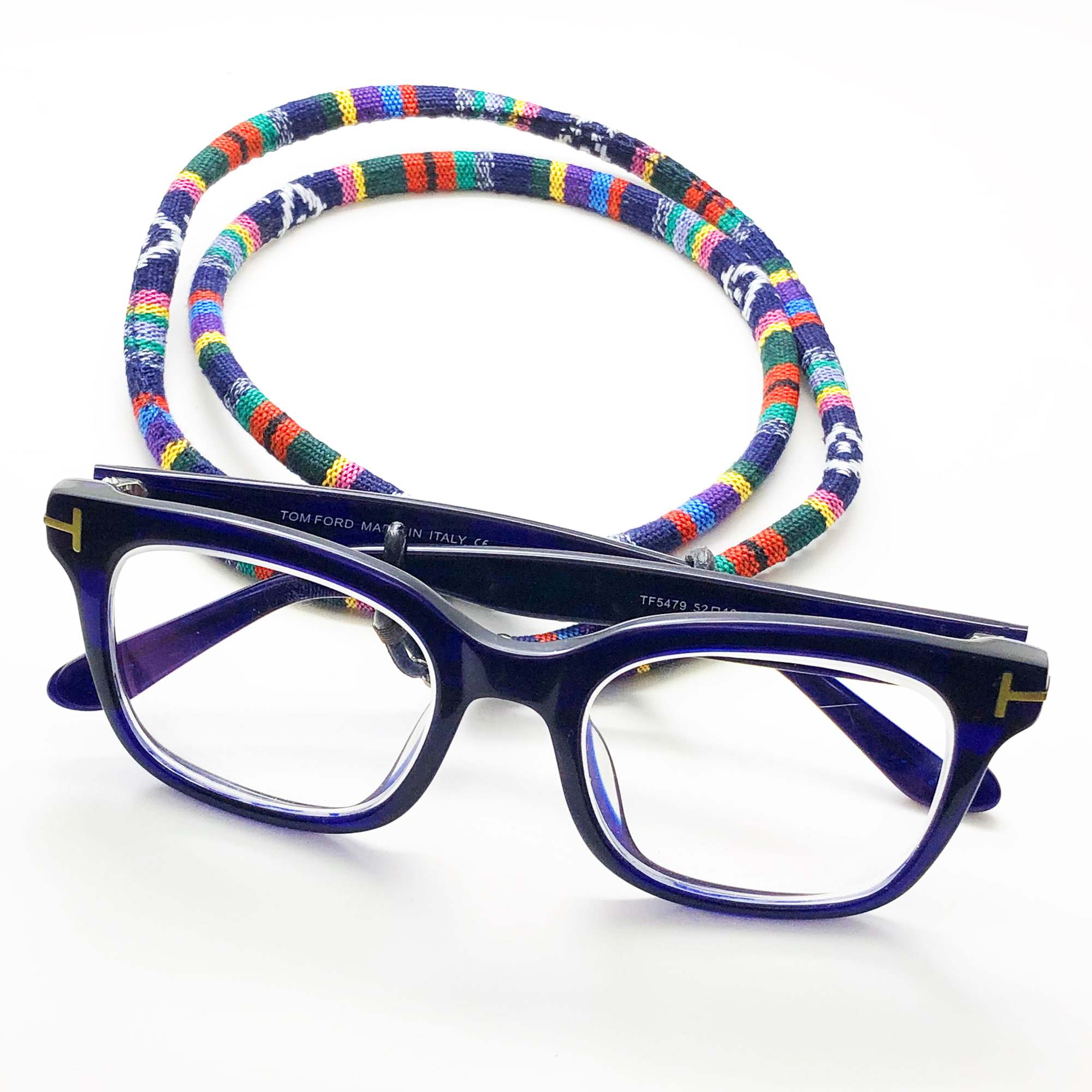 Price and Buy Glasses Strap – Blue Striped Traditional Design - Image 4