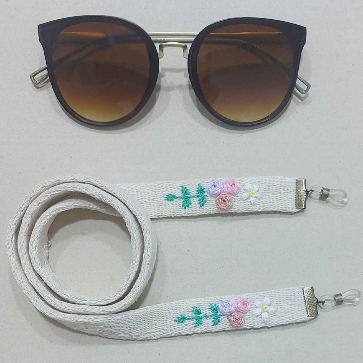 Price and Buy Glasses Strap – Handcrafted Flower Embroidery - Image 3